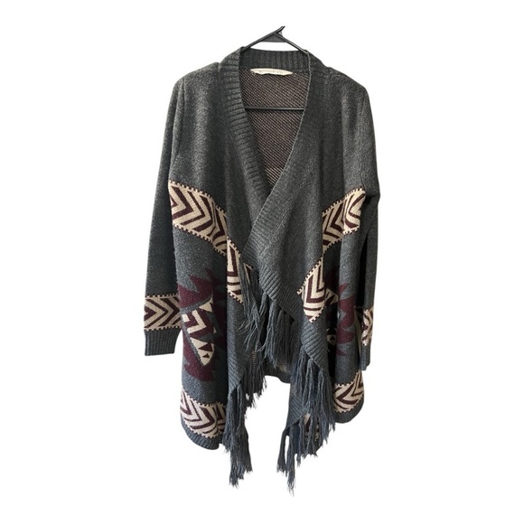Bluenotes Sweaters - Bluenotes Shawl Aztec Fringe Western Sweater Size S Women